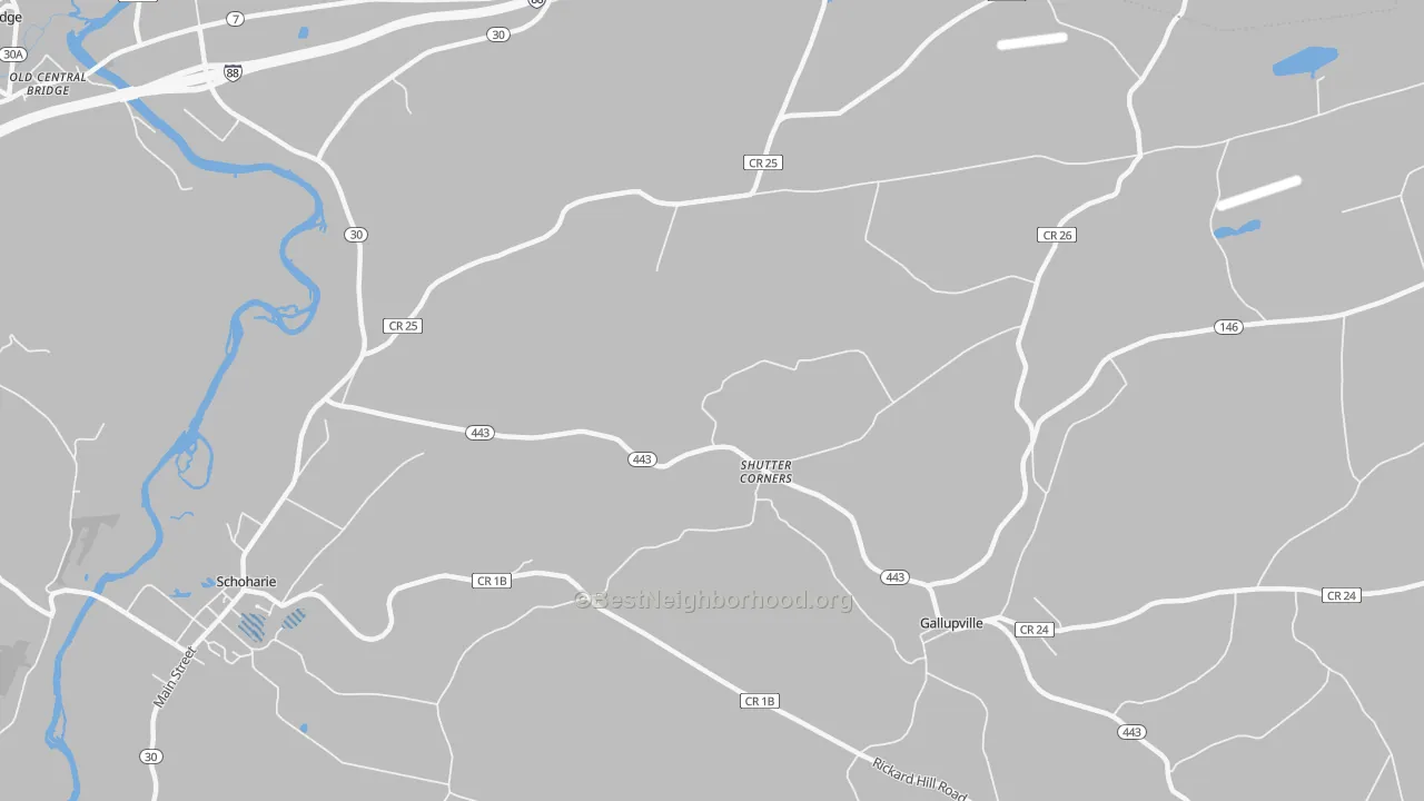 Transit Grade map of Shutter Corners, NY