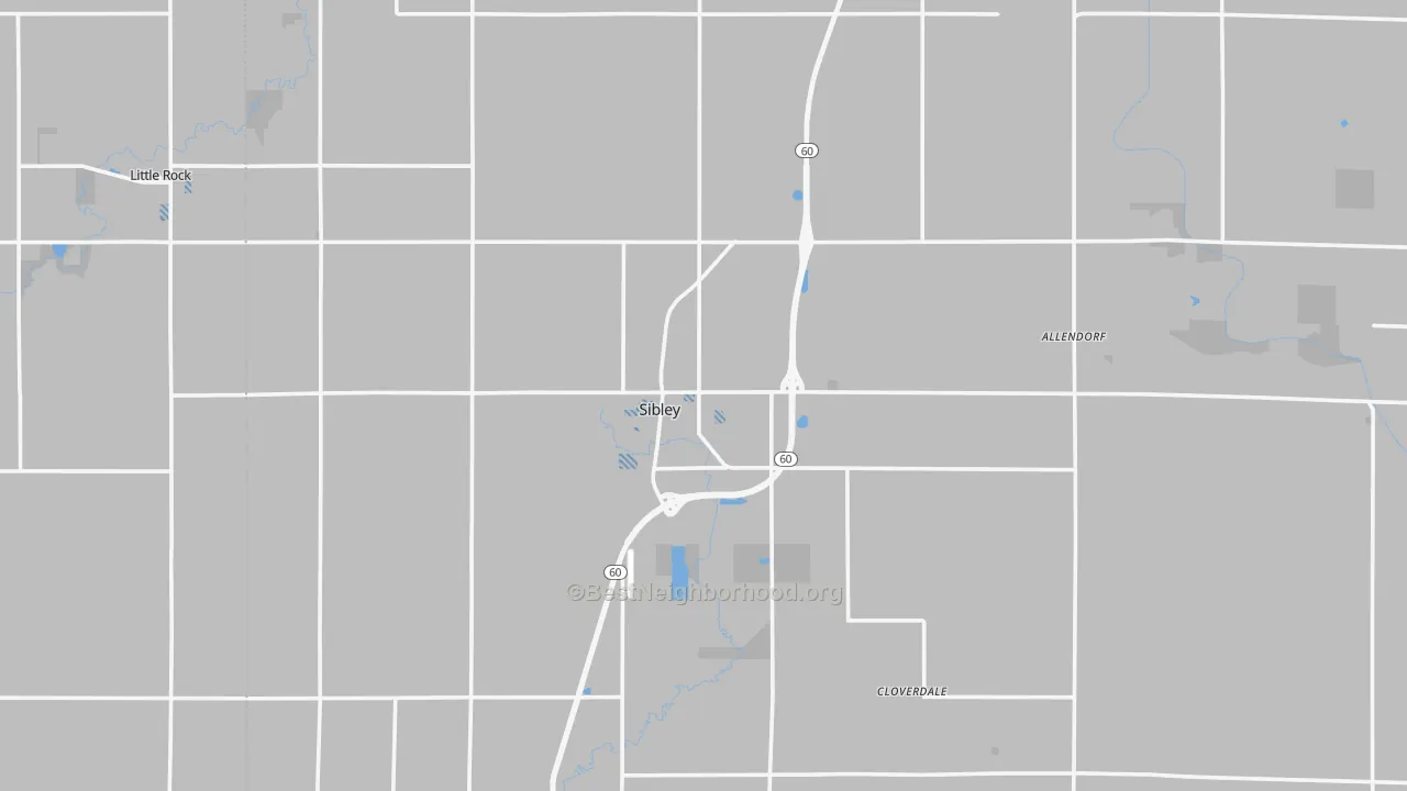 Transit Grade map of Sibley, IA