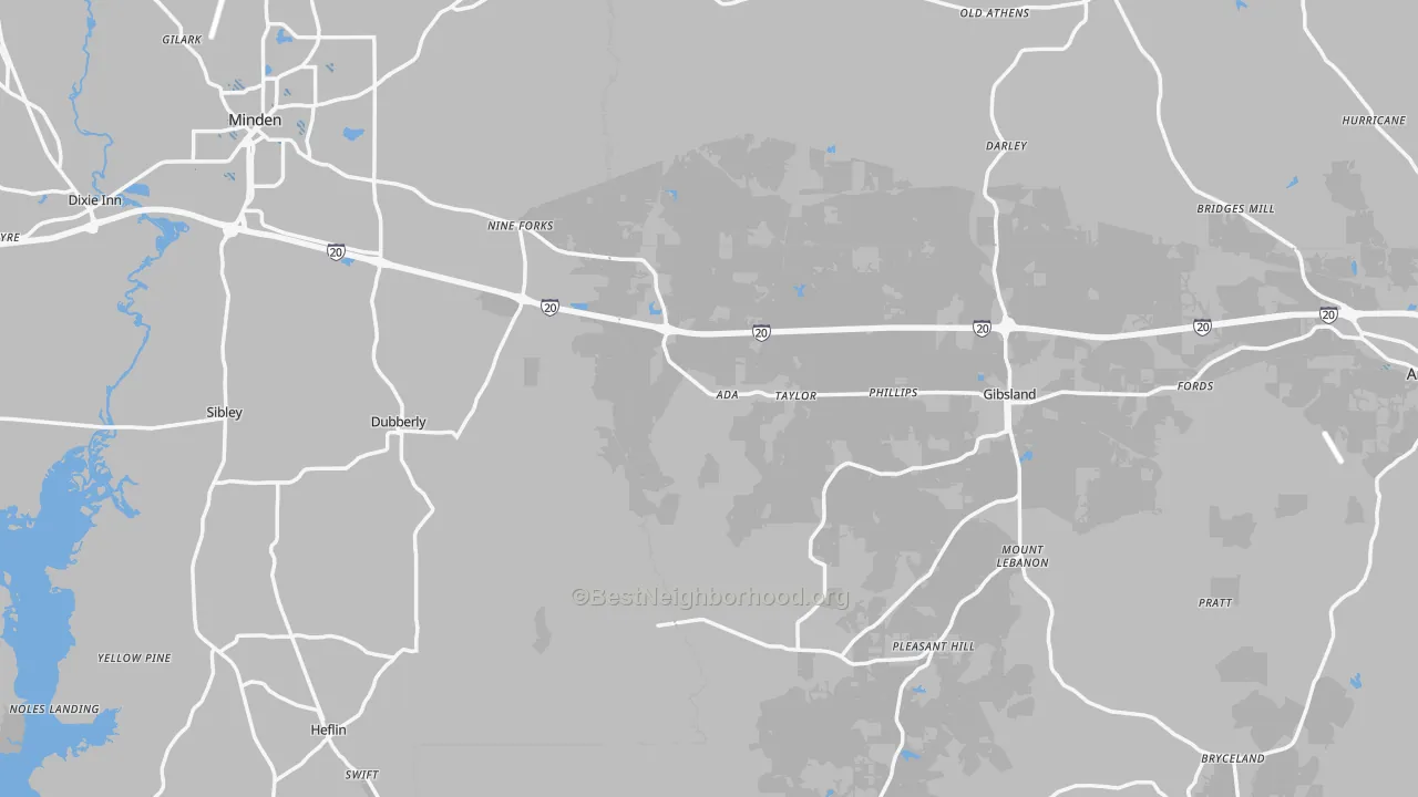 Transit Grade map of Sibley, LA