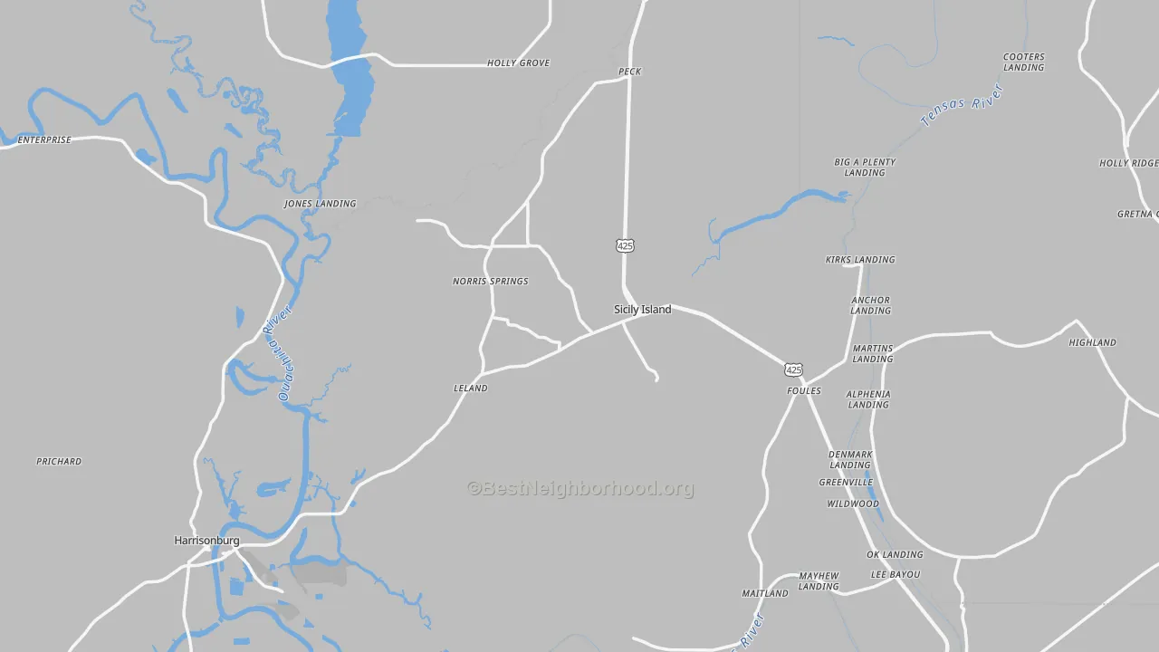Transit Grade map of Sicily Island, LA