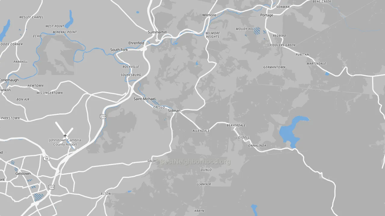 Transit Grade map of Sidman, PA