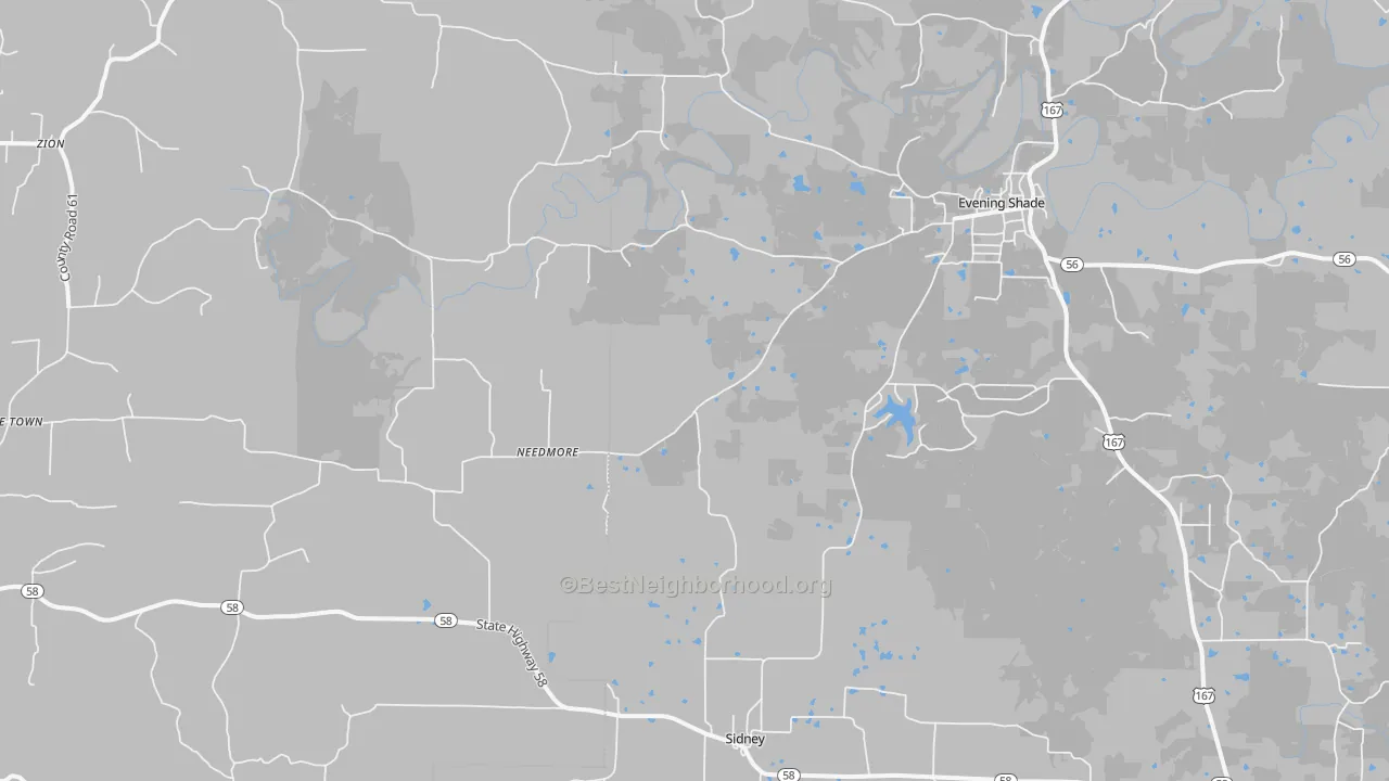 Transit Grade map of Sidney, AR