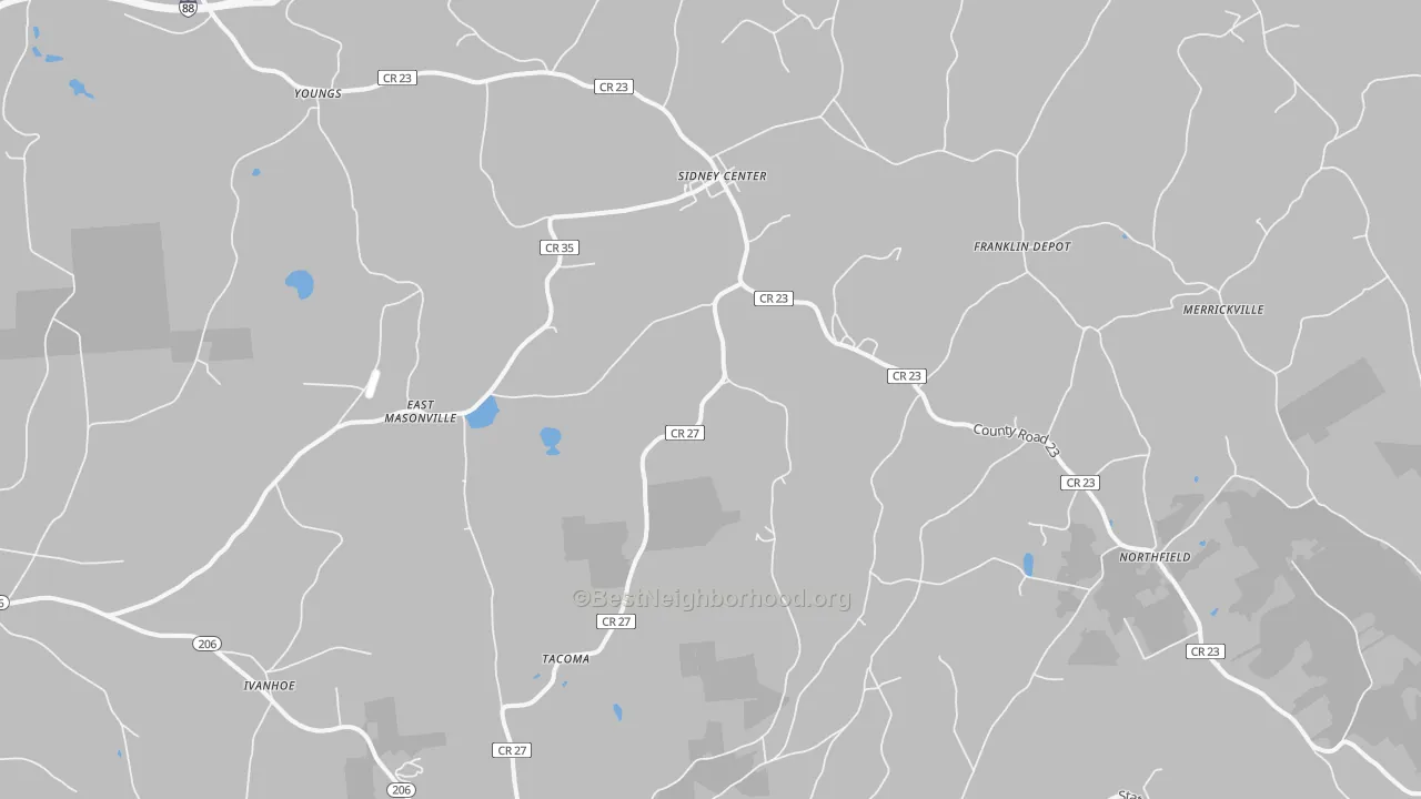 Transit Grade map of Sidney Center, NY