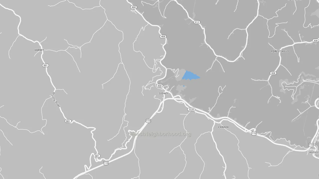 Transit Grade map of Sidney, KY
