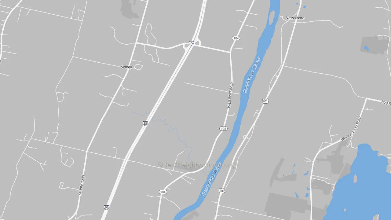 Transit Grade map of Sidney, ME