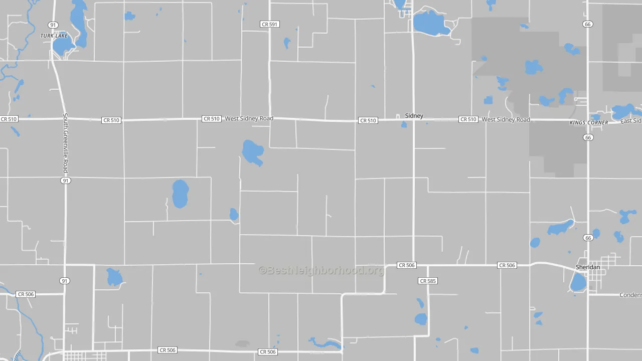 Transit Grade map of Sidney, MI