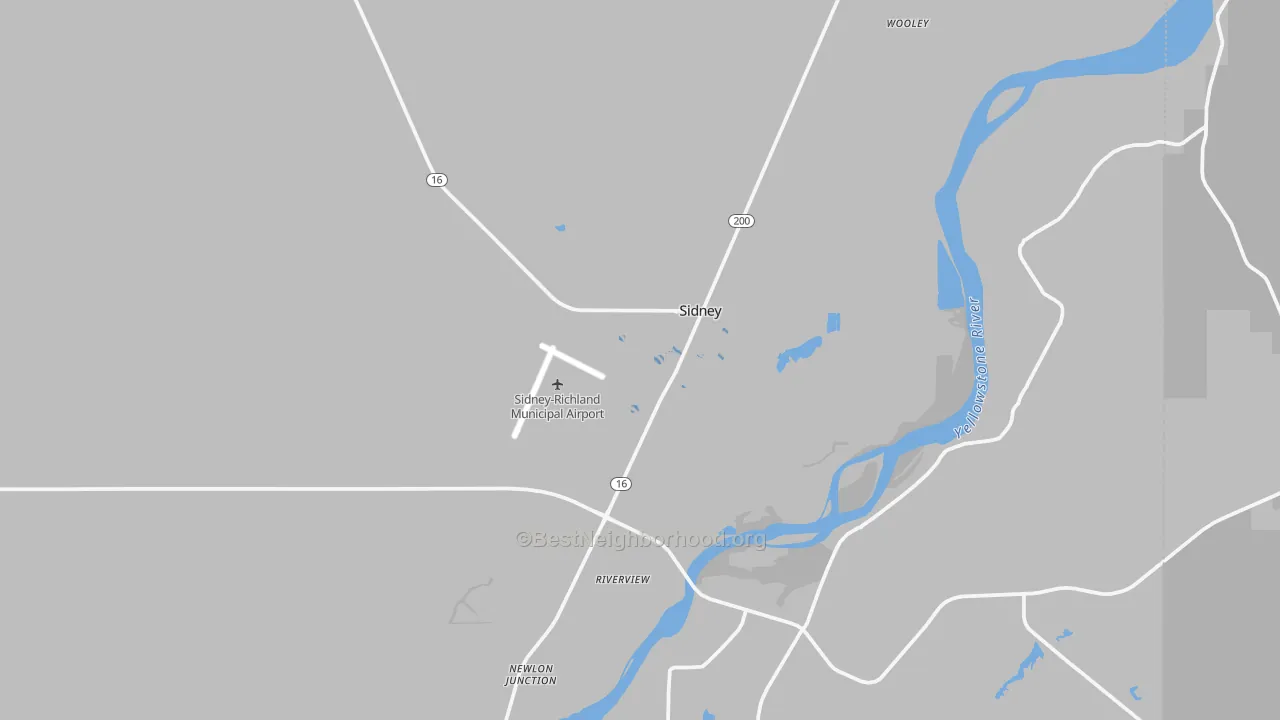 Transit Grade map of Sidney, MT