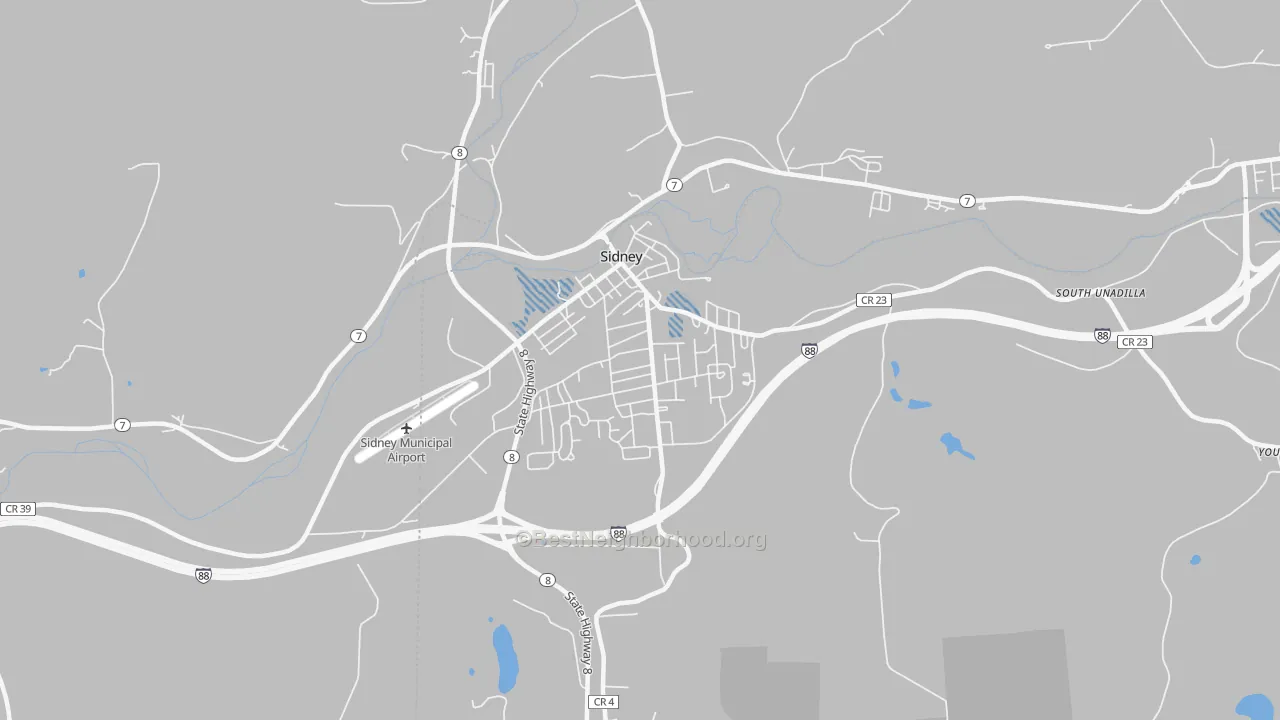 Transit Grade map of Sidney, NY