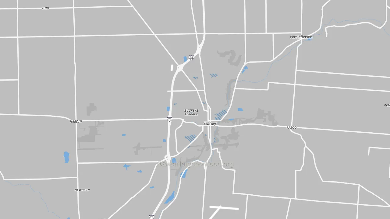 Transit Grade map of Sidney, OH