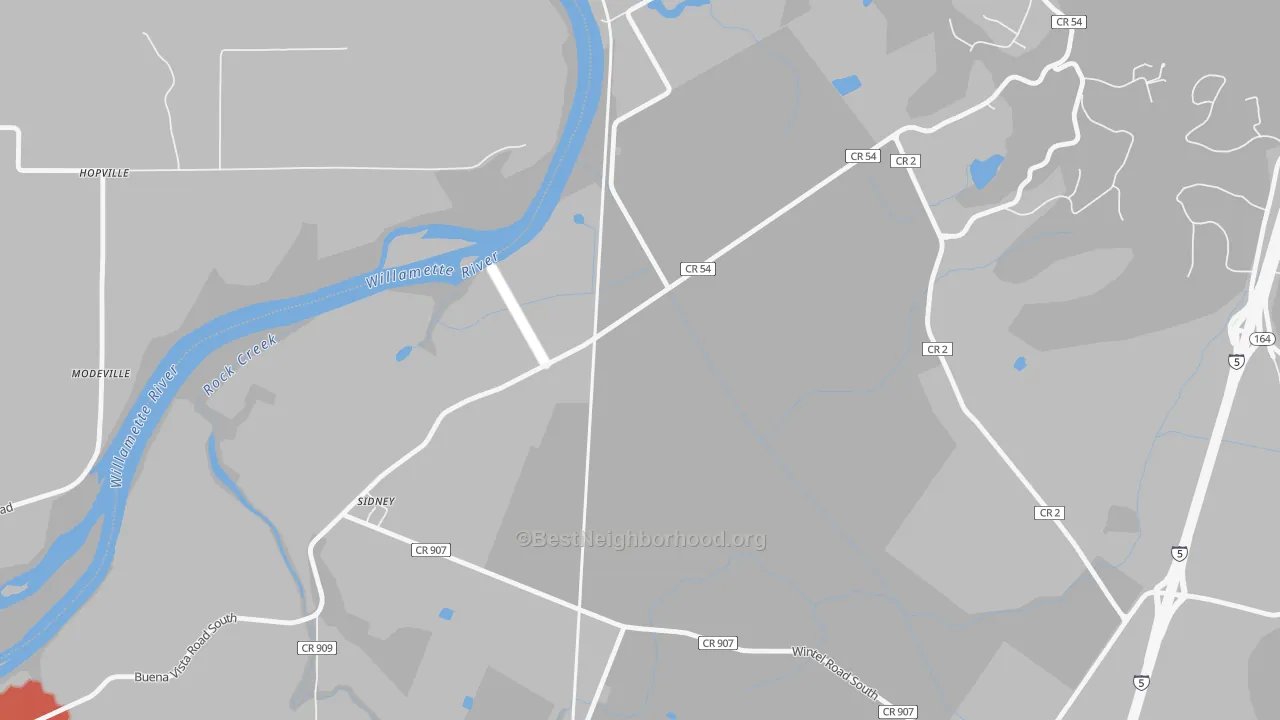 Transit Grade map of Sidney, OR