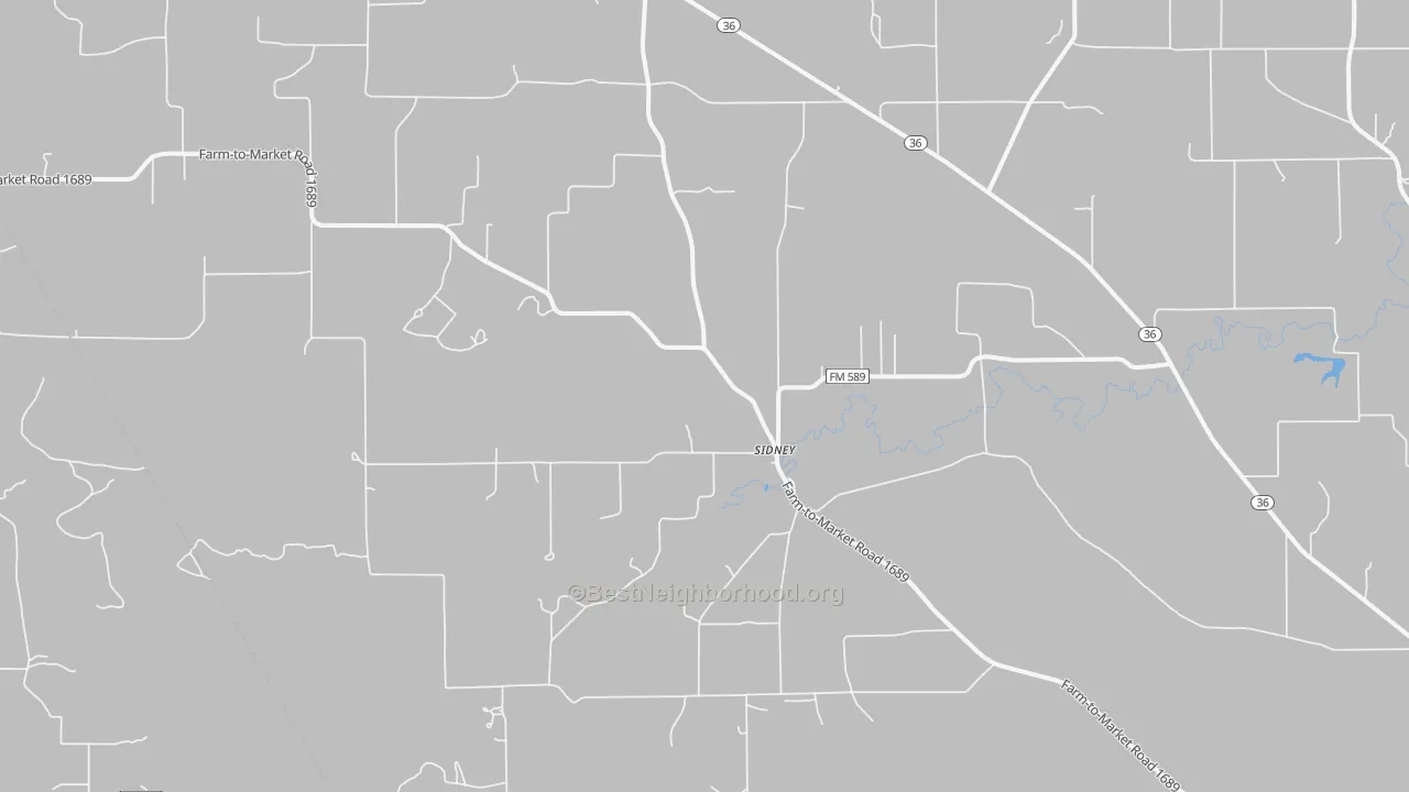 Transit Grade map of Sidney, TX