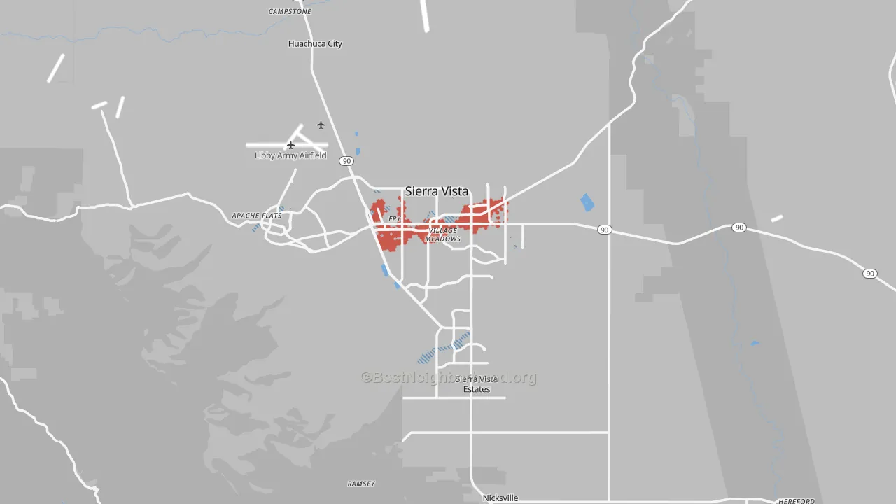 Transit Grade map of Sierra Vista, AZ