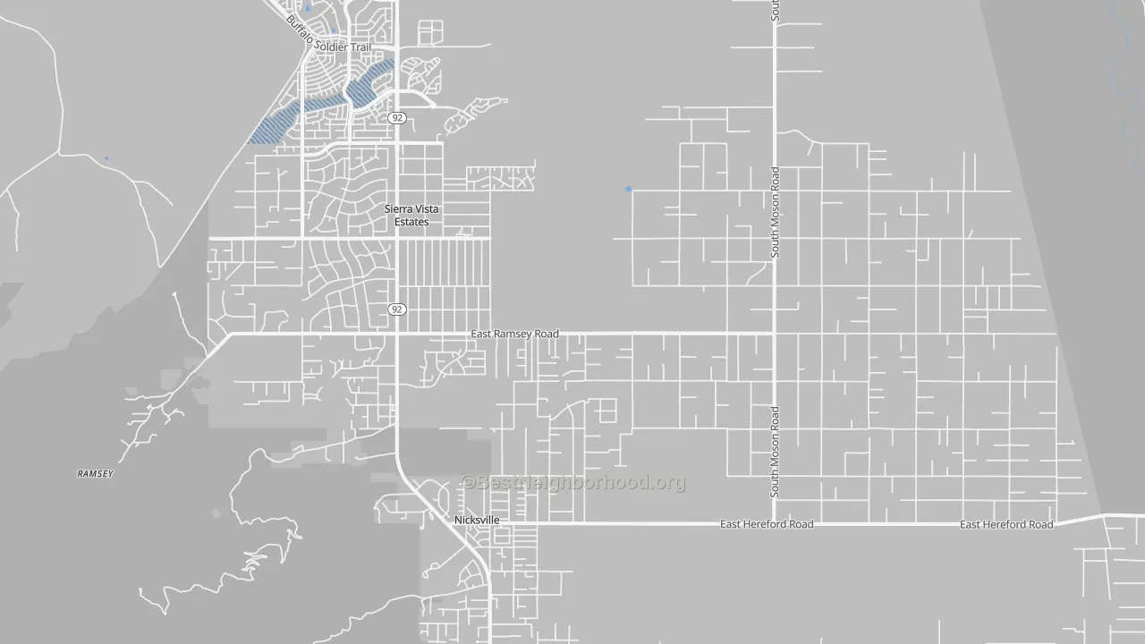 Transit Grade map of Sierra Vista Southeast, AZ