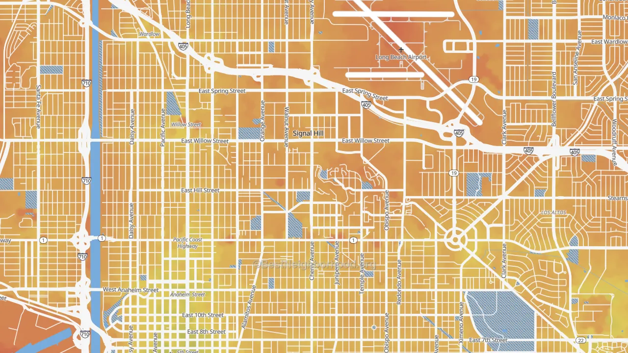 Transit Grade map of Signal Hill, CA