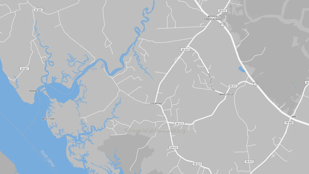 Transit Grade map of Signpine, VA