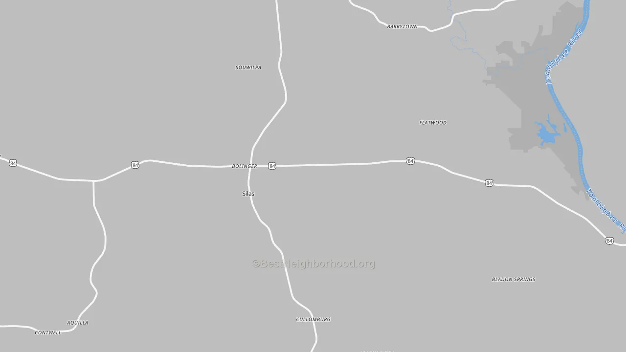 Transit Grade map of Silas, AL