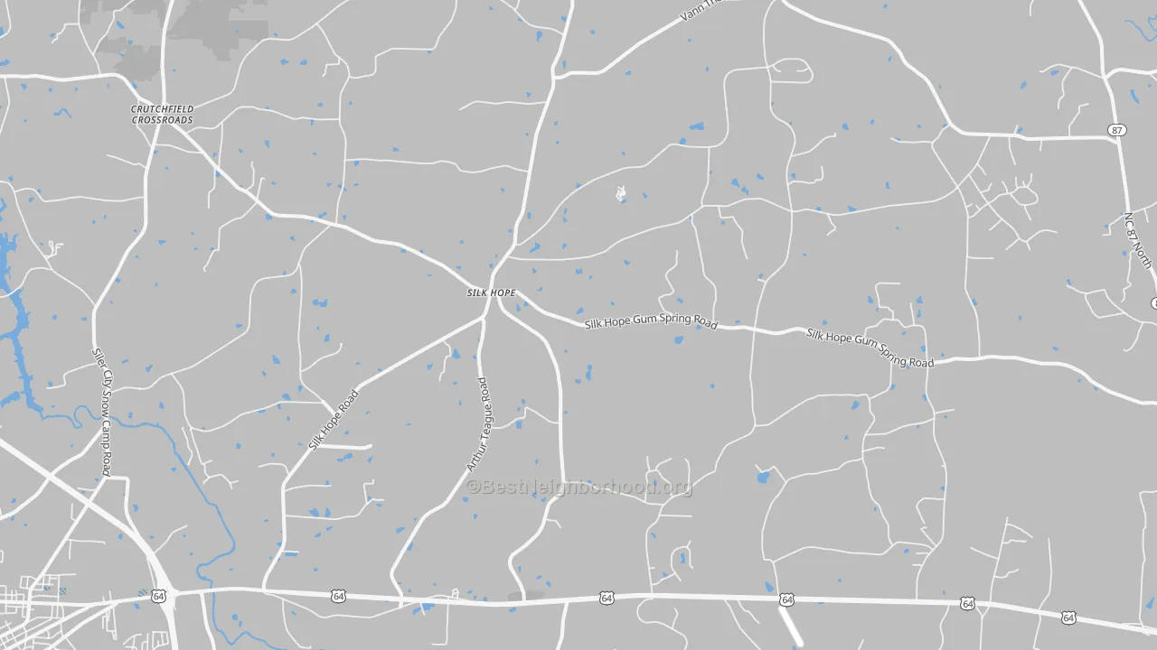 Transit Grade map of Silk Hope, NC