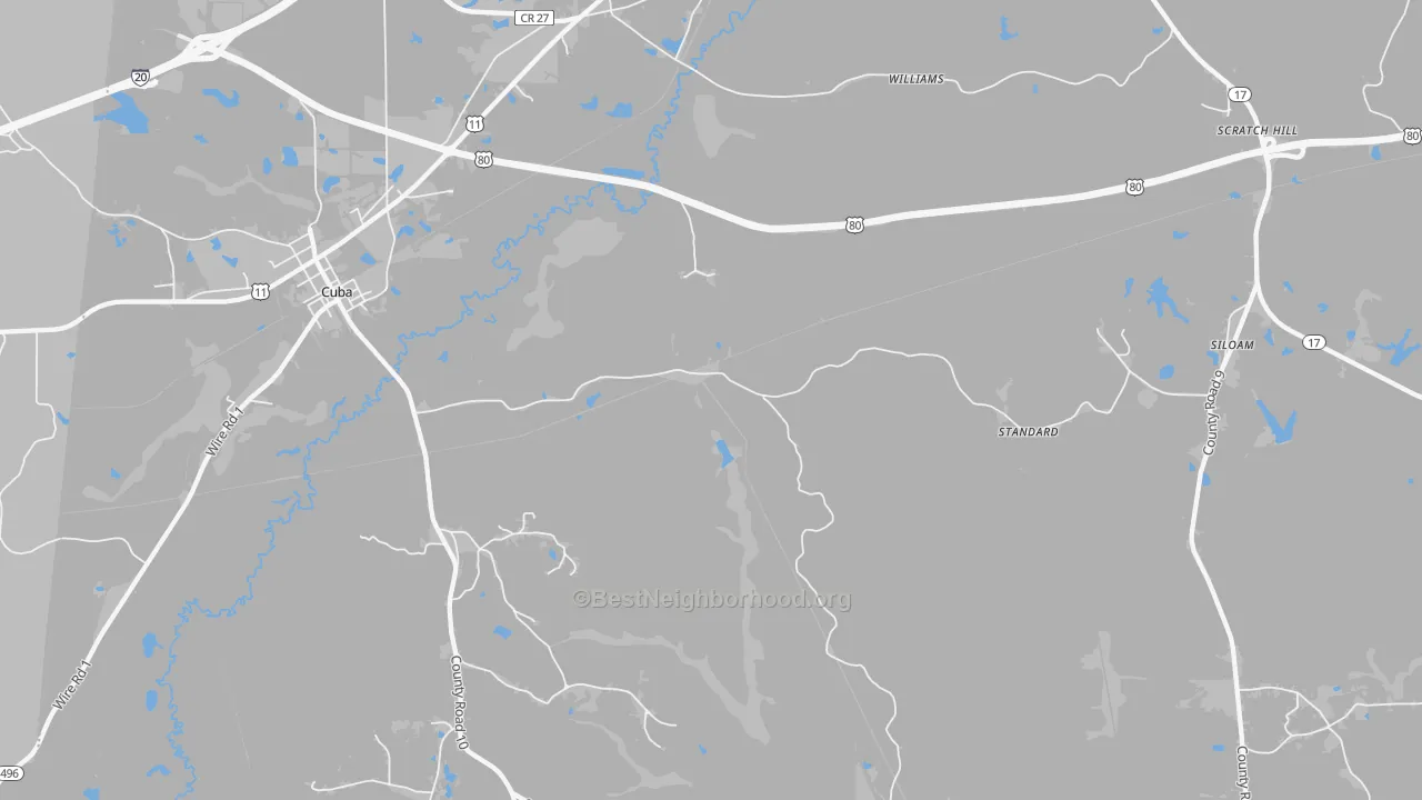 Transit Grade map of Siloam, AL