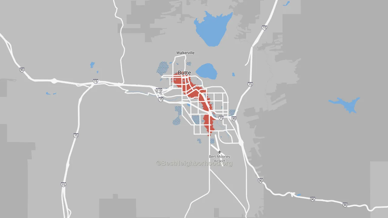 Transit Grade map of Silver Bow County, MT