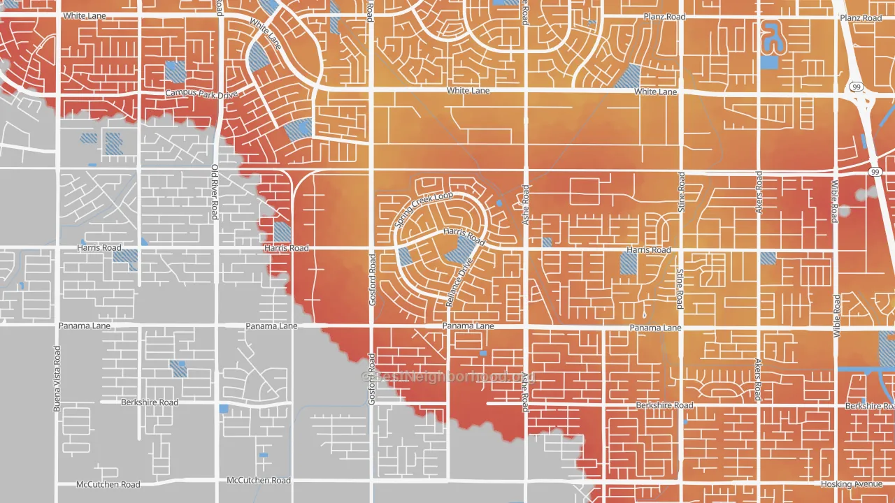 Transit Grade map of Silver Creek, Bakersfield, CA