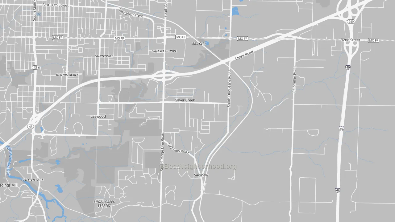 Transit Grade map of Silver Creek, MO