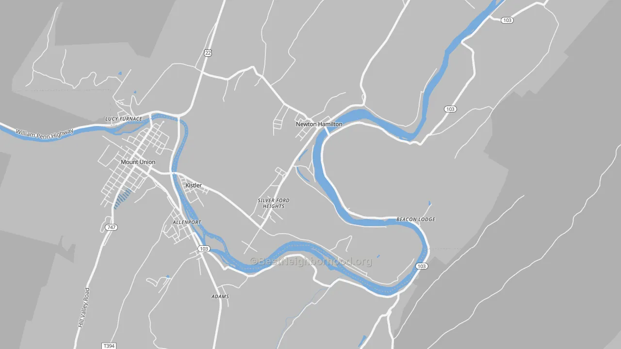 Transit Grade map of Silver Ford Heights, PA