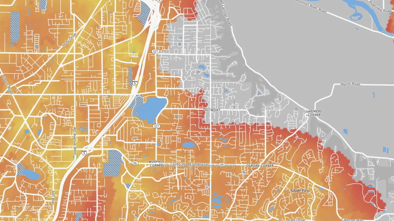 Transit Grade map of Silver Lake, Eastmont, WA