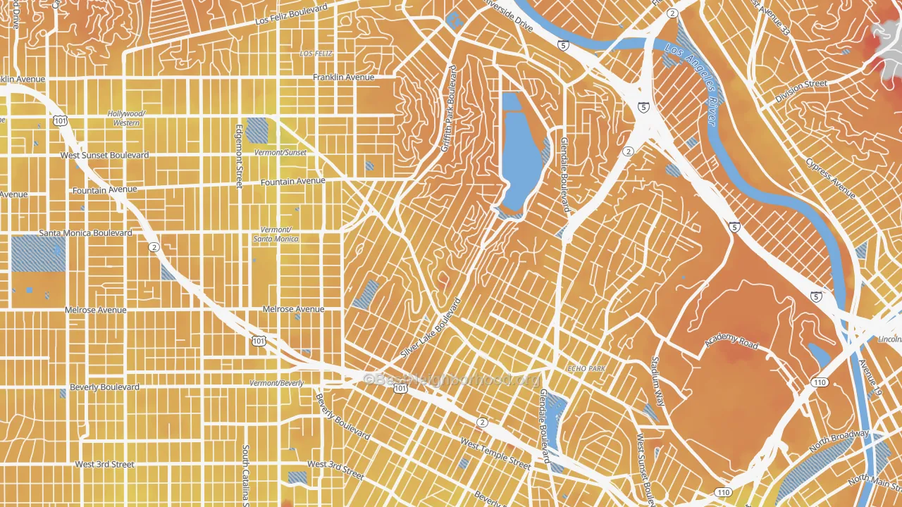 Transit Grade map of Silver Lake, Los Angeles, CA