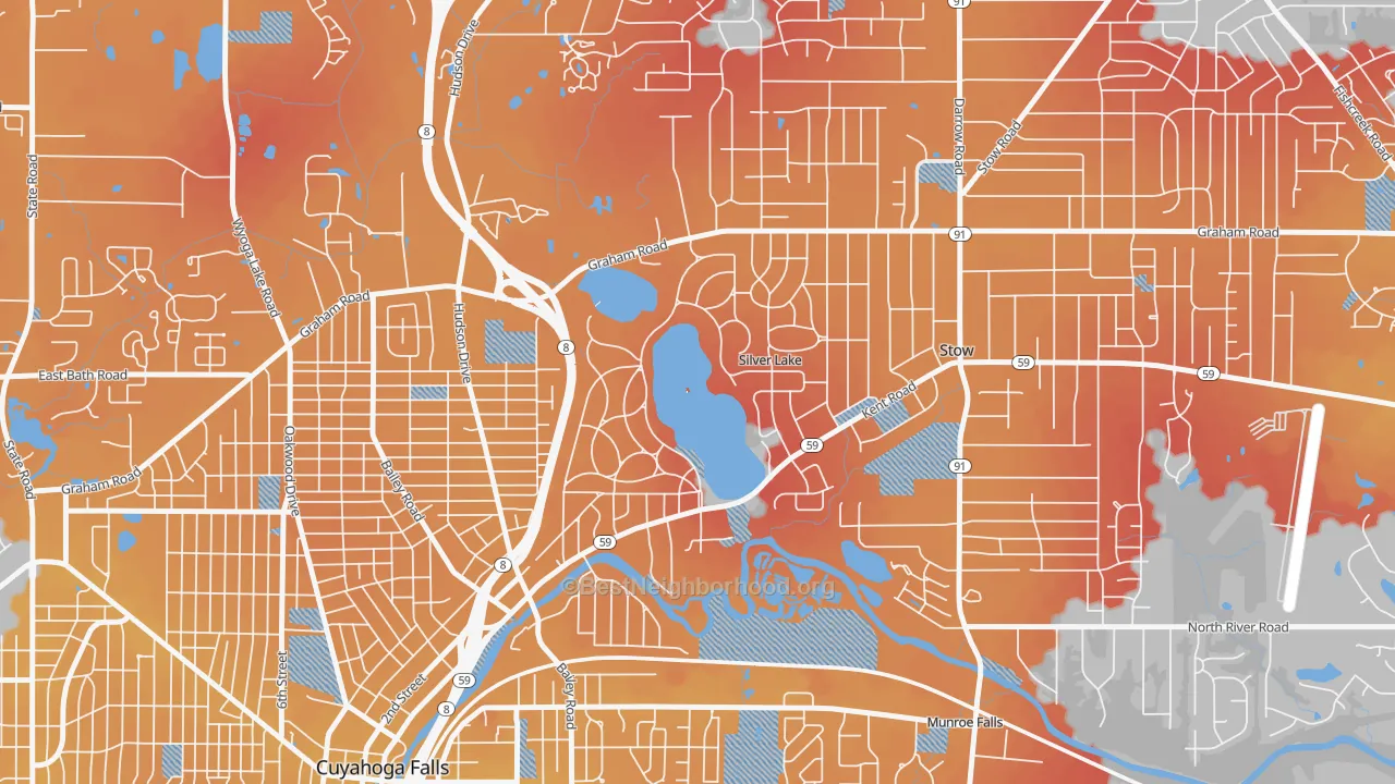 Transit Grade map of Silver Lake, OH