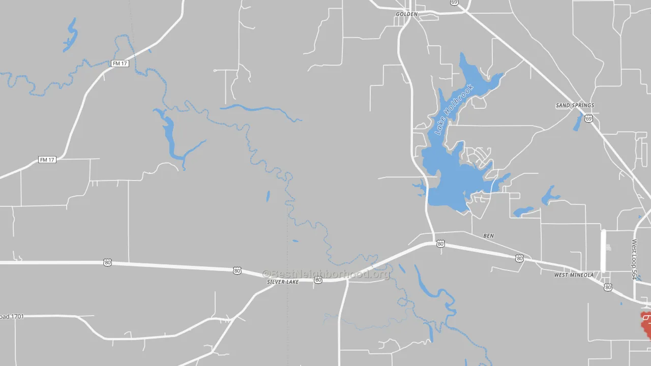 Transit Grade map of Silver Lake, TX