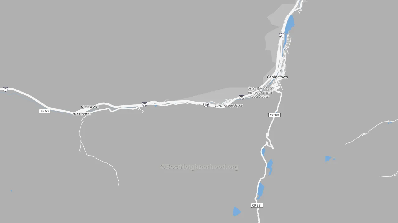Transit Grade map of Silver Plume, CO