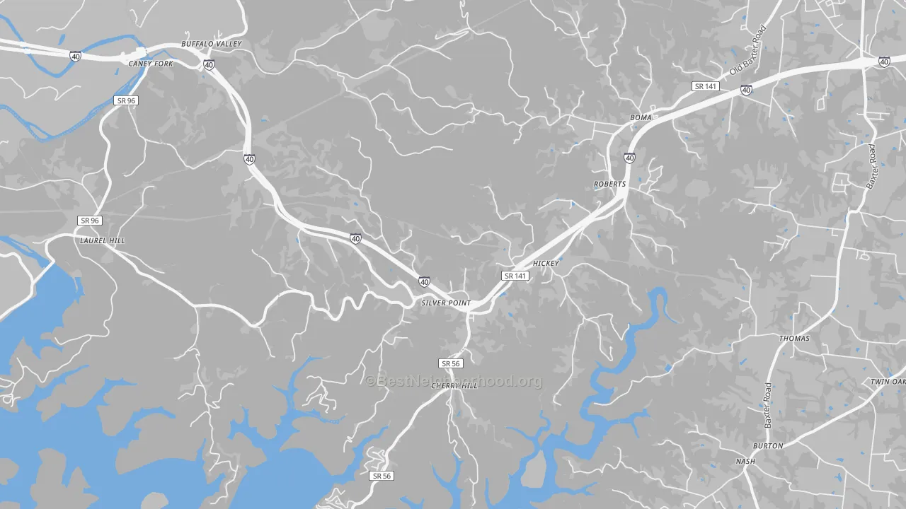 Transit Grade map of Silver Point, TN