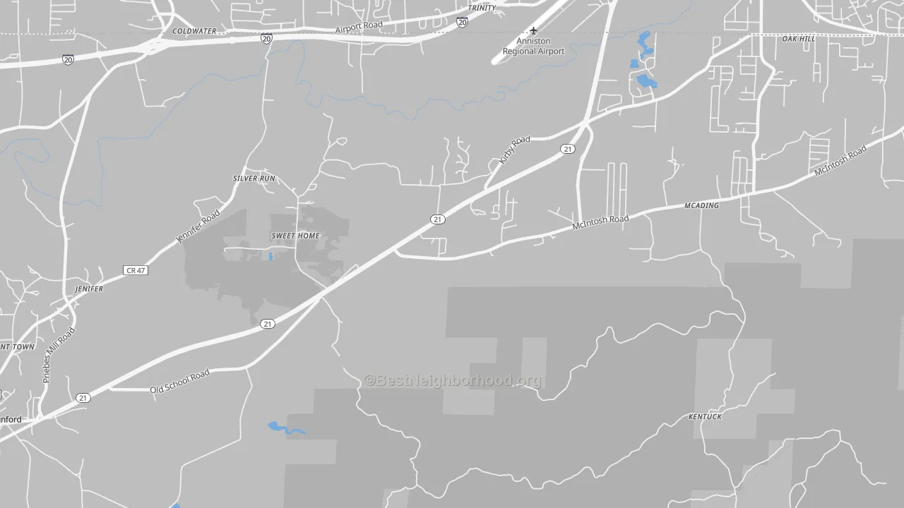 Transit Grade map of Silver Run, AL
