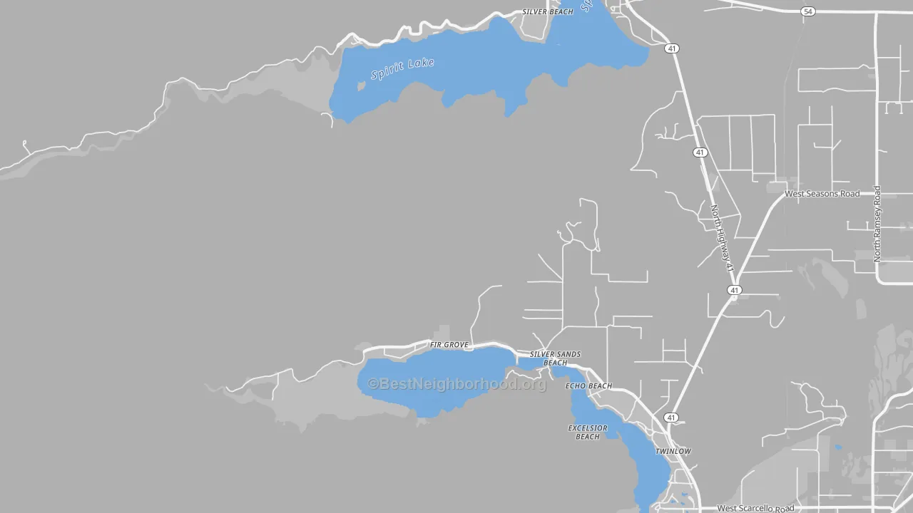 Transit Grade map of Silver Sands Beach, ID