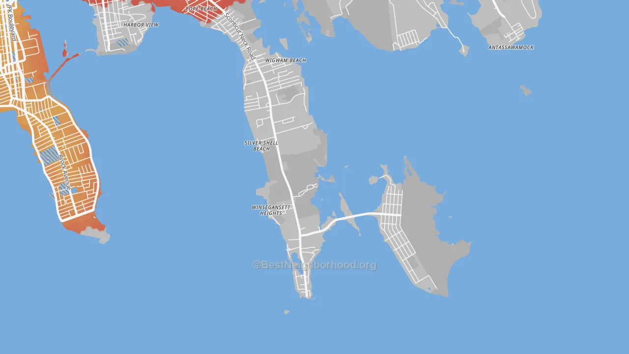 Transit Grade map of Silver Shell Beach, MA