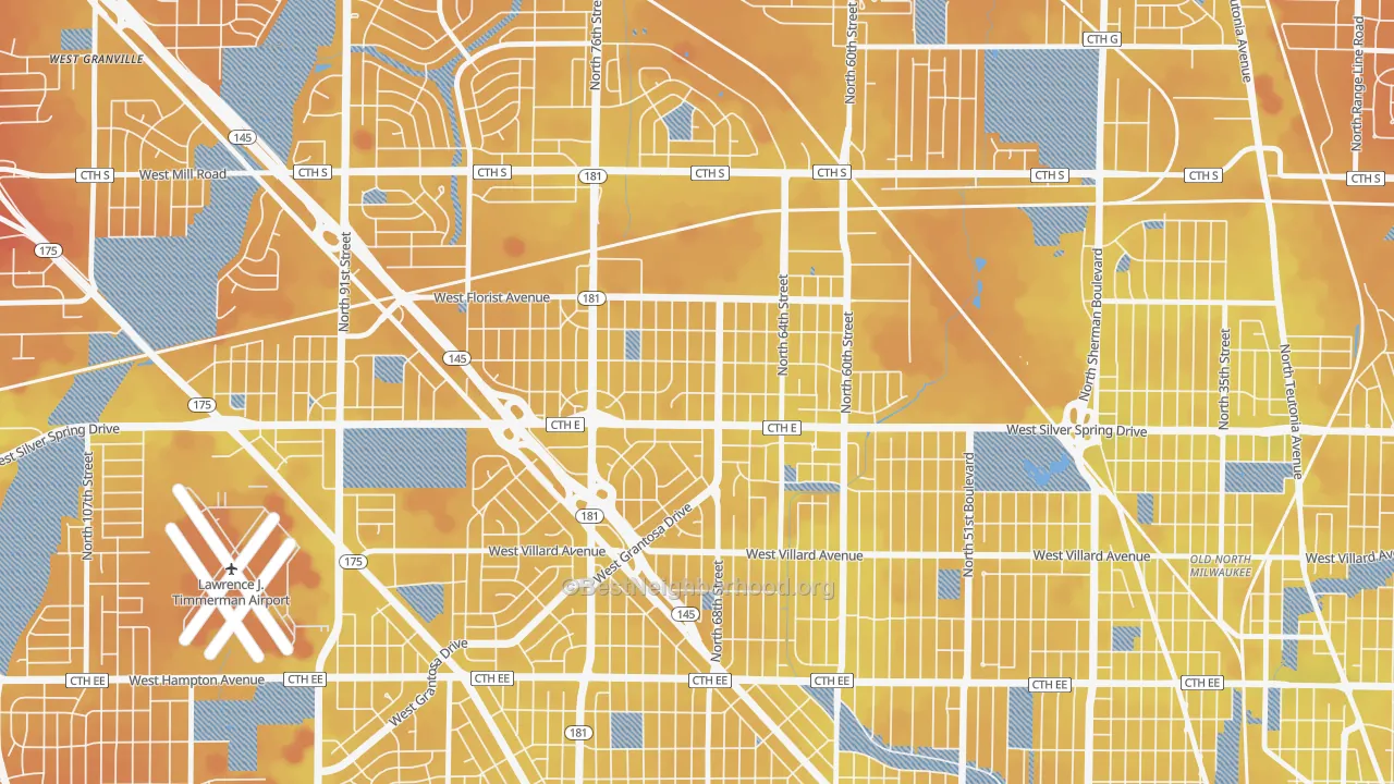 Transit Grade map of Silver Spring, Milwaukee, WI