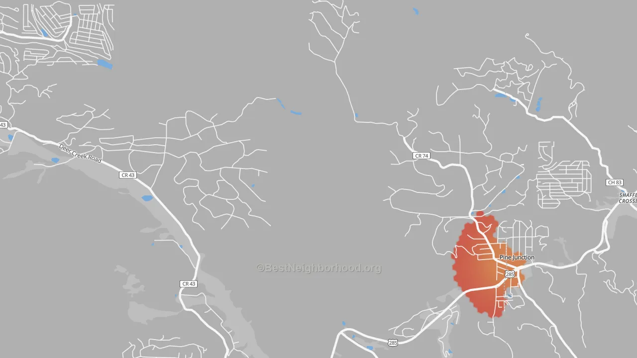 Transit Grade map of Silver Springs, CO