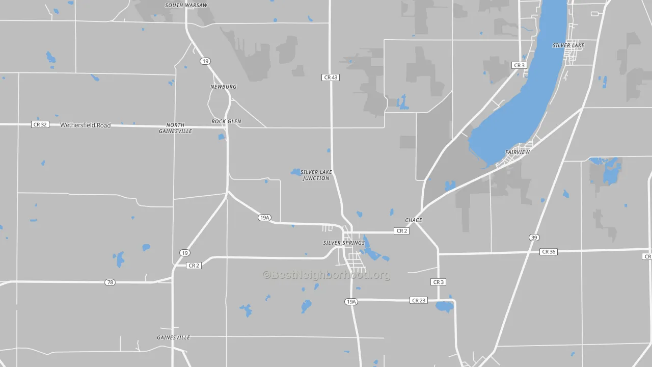 Transit Grade map of Silver Springs, NY