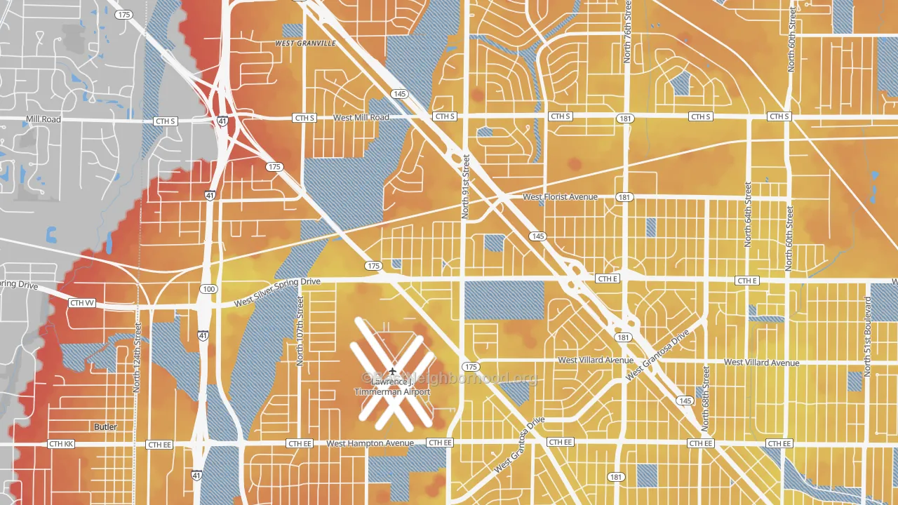 Transit Grade map of Silver Swan, Milwaukee, WI