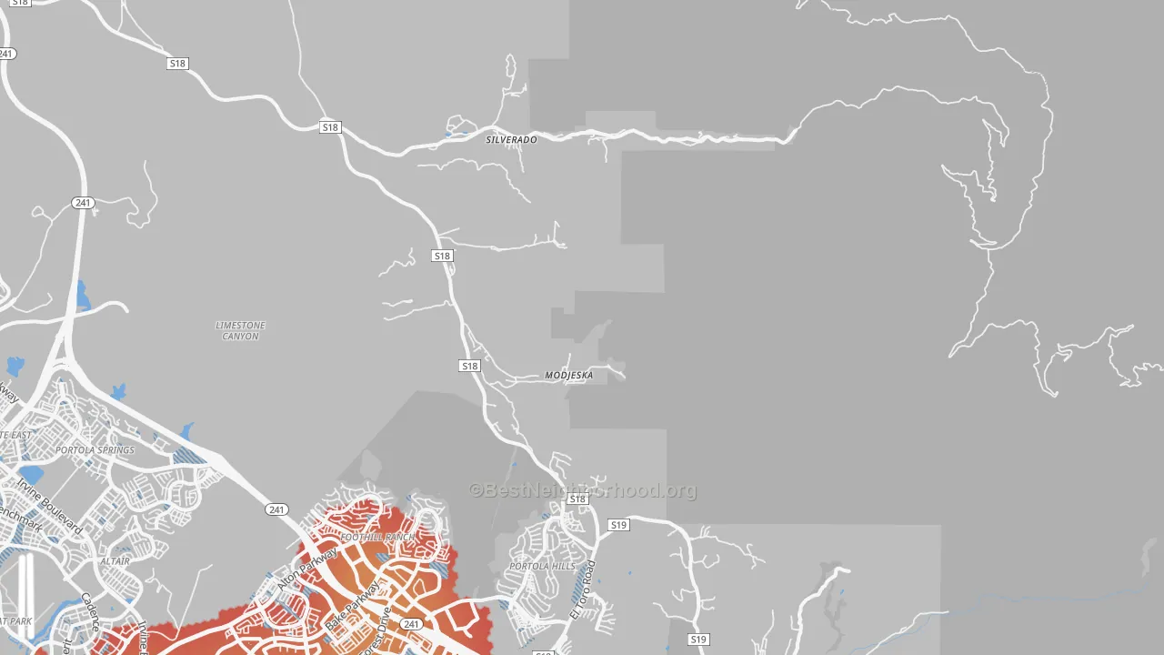 Transit Grade map of Silverado, CA