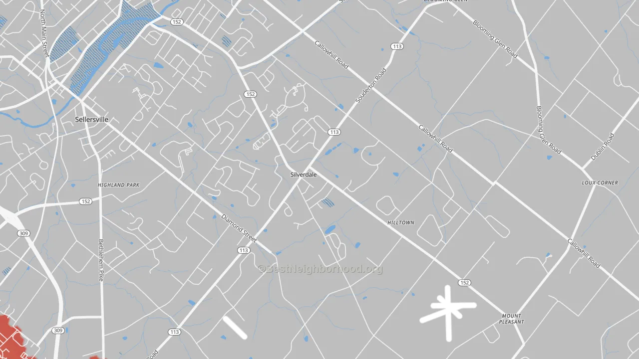 Transit Grade map of Silverdale, PA