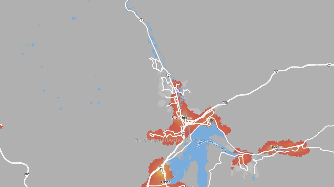 Transit Grade map of Silverthorne, CO