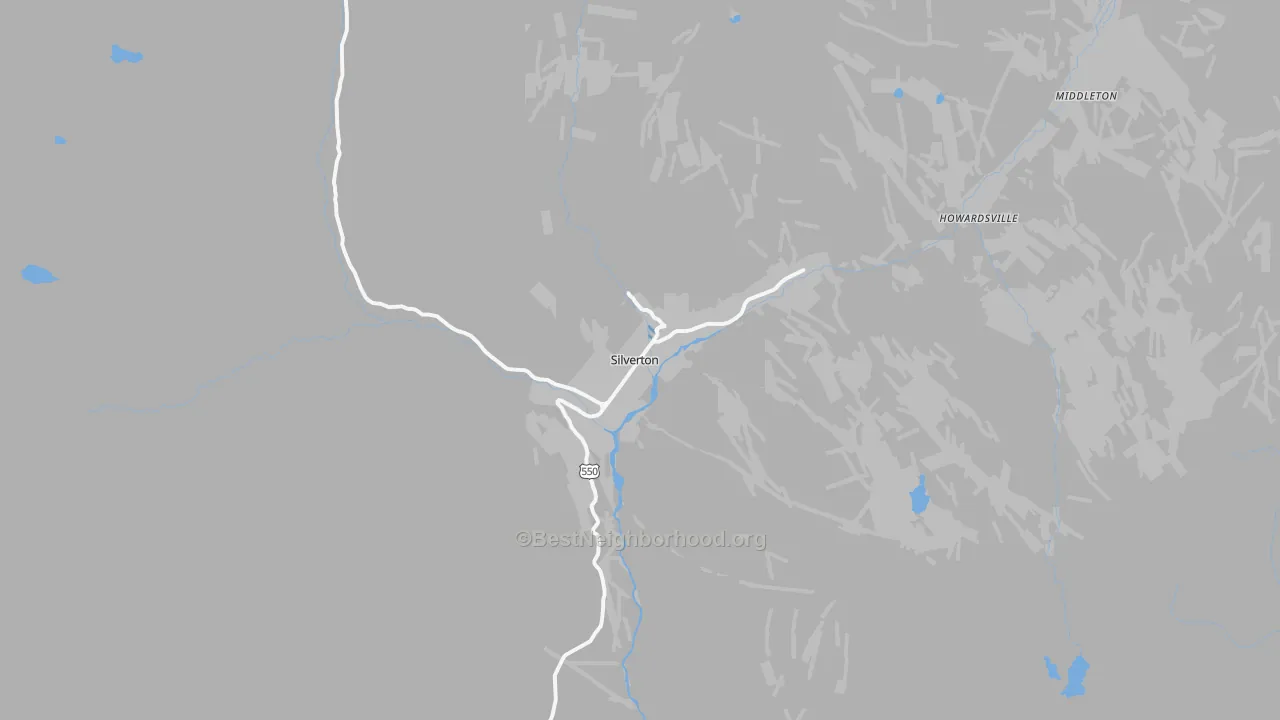 Transit Grade map of Silverton, CO