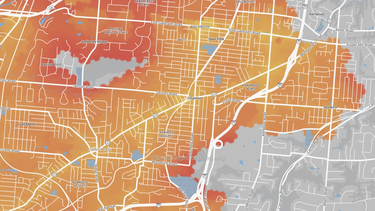 Transit Grade map of Silverton, OH