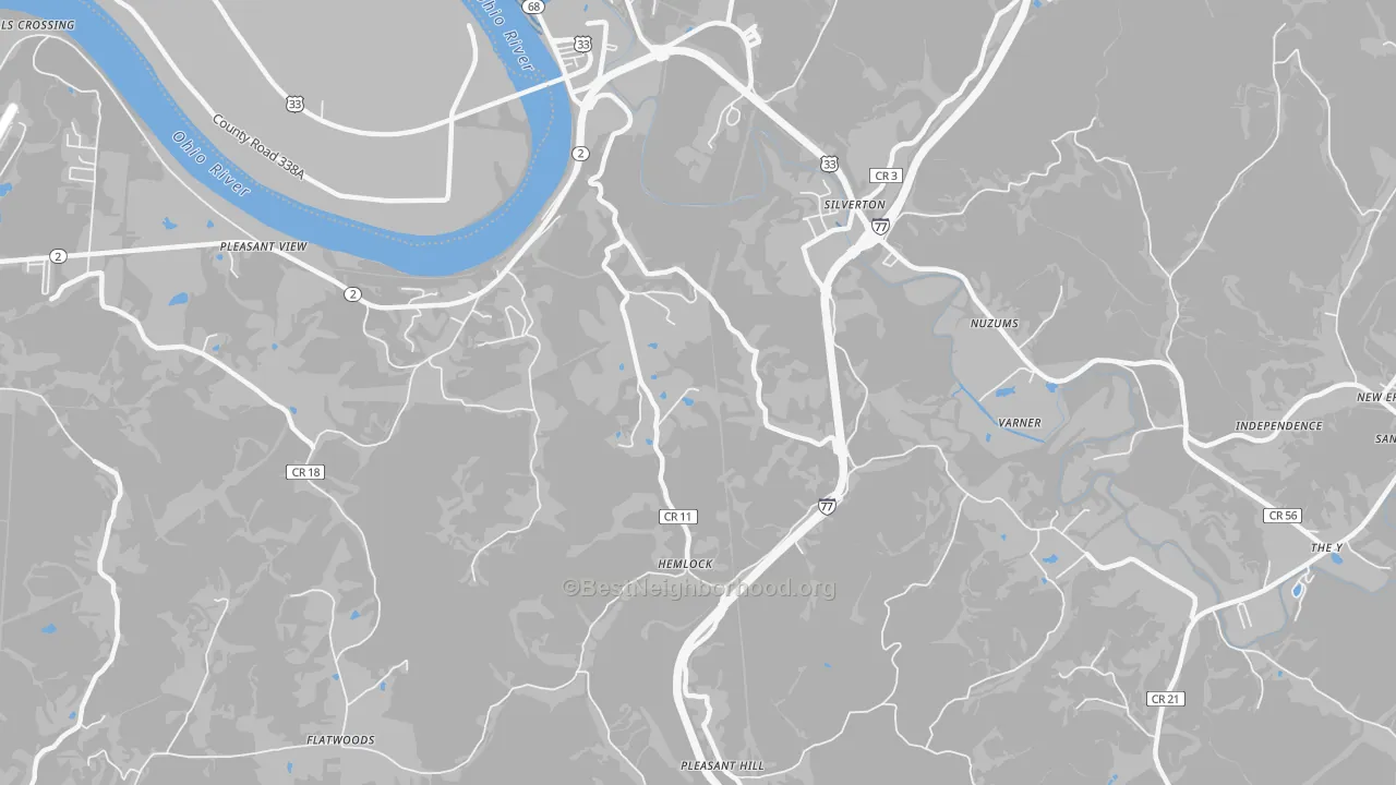 Transit Grade map of Silverton, WV