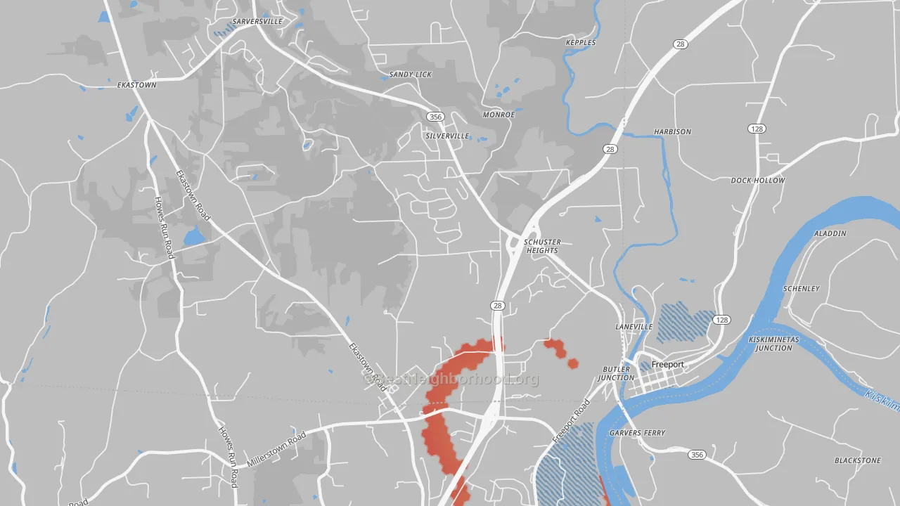 Transit Grade map of Silverville, PA