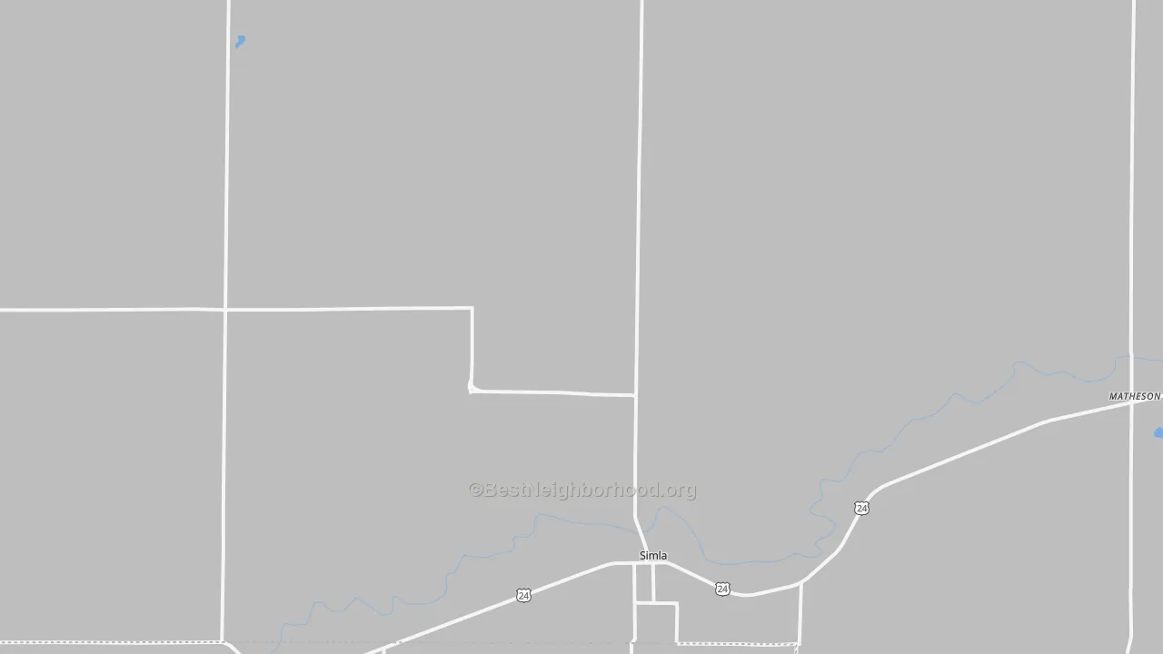 Transit Grade map of Simla, CO
