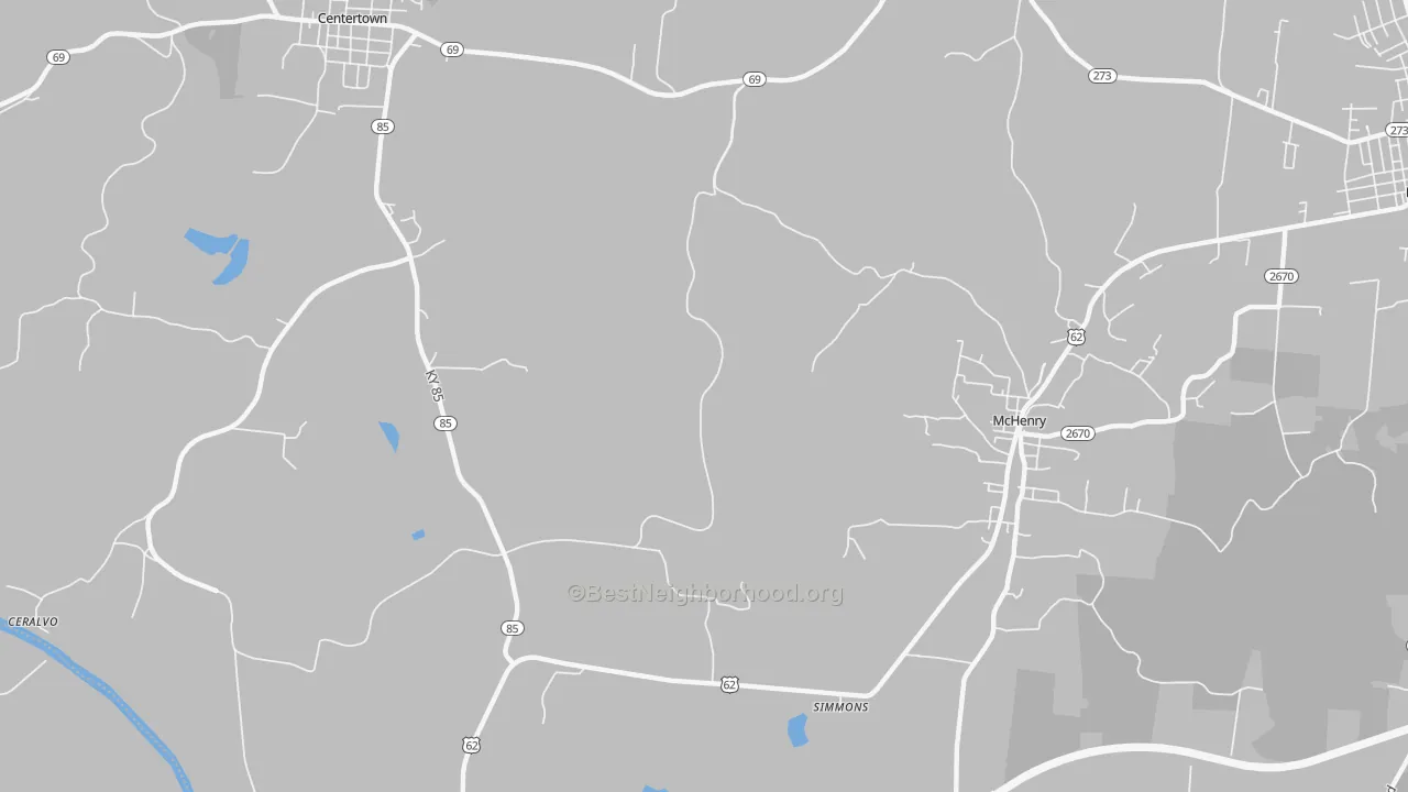 Transit Grade map of Simmons, KY