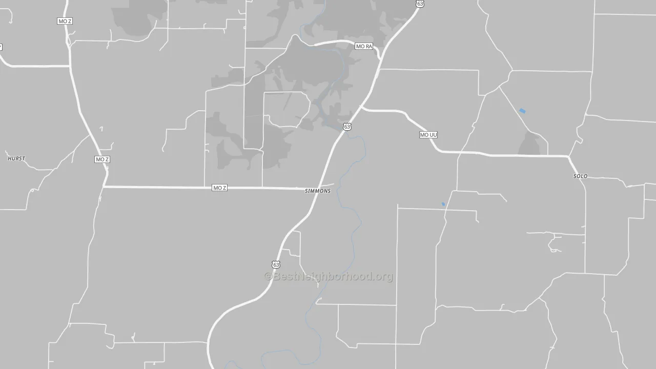 Transit Grade map of Simmons, MO