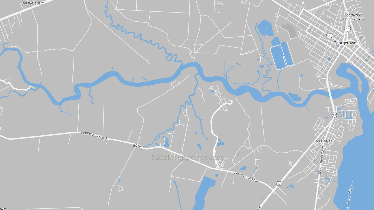 Transit Grade map of Simmonsville, SC